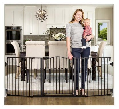 Regalo 192-Inch Super Wide Adjustable Baby Gate and Play Yard, Black, 4-in-1, Bonus Kit, Includes 4 Count (Pack of 1) of Wall Mounts