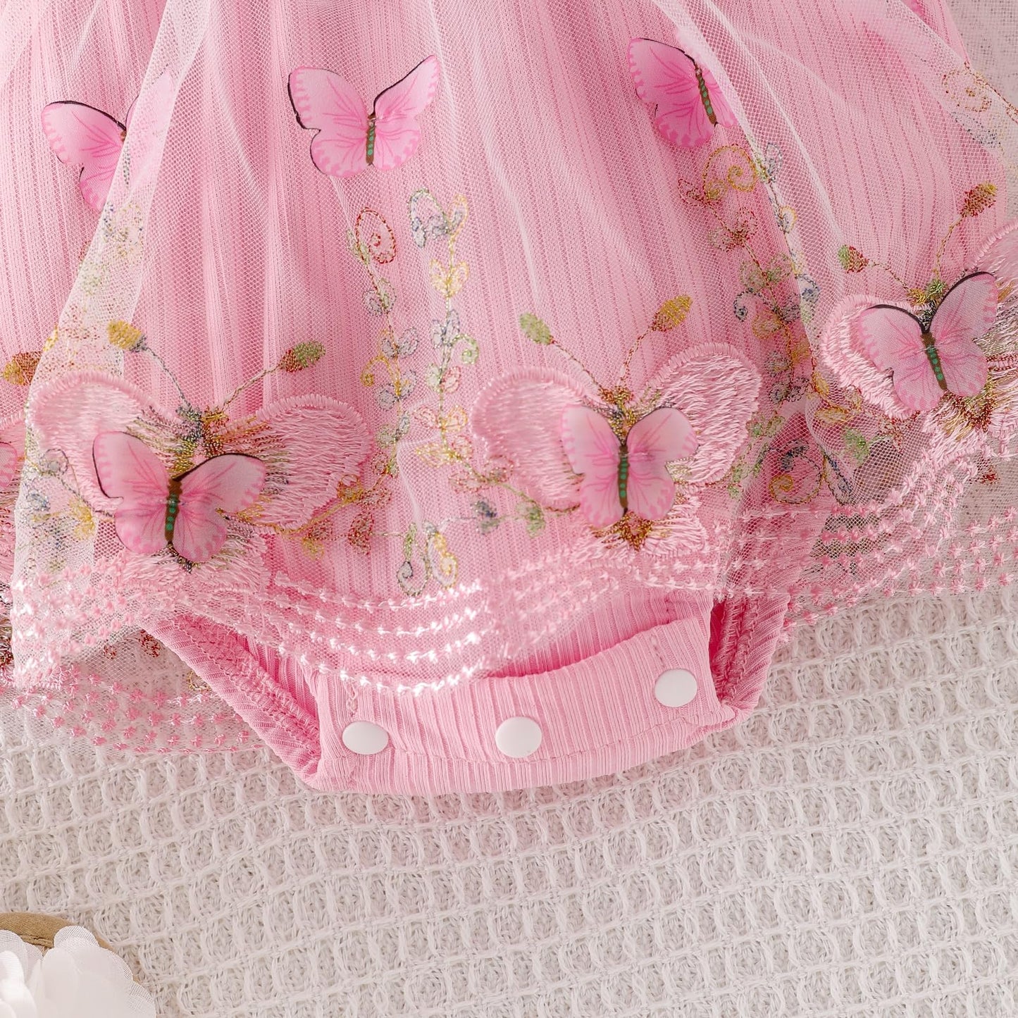 Baby Girl Clothes Newborn Summer Outfits Butterflies Embroidery Tulle Ruffle Sleeveless Infant Romper 0-18 Months