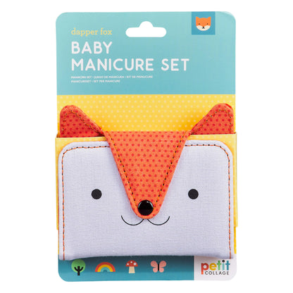 Petit Collage Baby Nail Kit – Includes Baby Nail Clippers, Scissors, and Nail File – Includes a Fox-Shaped Pouch Measures 7” x 4.5” x 0.25” – Ideal for On-The Go