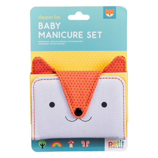 Petit Collage Baby Nail Kit – Includes Baby Nail Clippers, Scissors, and Nail File – Includes a Fox-Shaped Pouch Measures 7” x 4.5” x 0.25” – Ideal for On-The Go