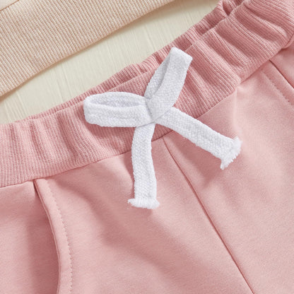 Kupretty Baby Girl Clothes Toddler Fall Winter Outfit Ruffles Crewneck Bow Pullover Sweatshirt + Joggers Pants Set