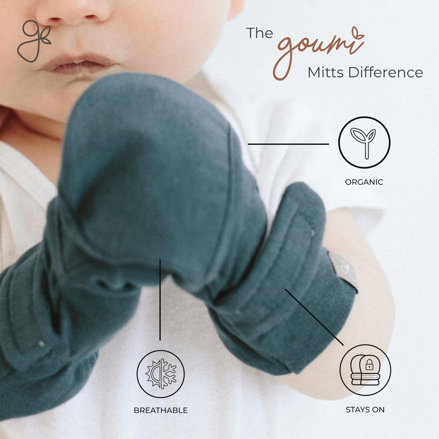 goumikids Viscose Made from Bamboo Cotton Anti-Scratch Soft Stay-On Mitts