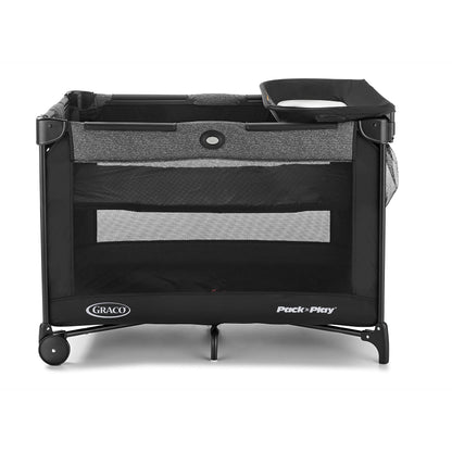 Graco On The Go Zip Pack ‘n Play Playard, Folding Playpen with Bassinet, Portable Crib, Reeves
