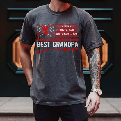 Personalized Fathers Day Shirts for Dad, Grandpa Shirt with Grandkids Names, Gifts for Dad Hunting Fishing