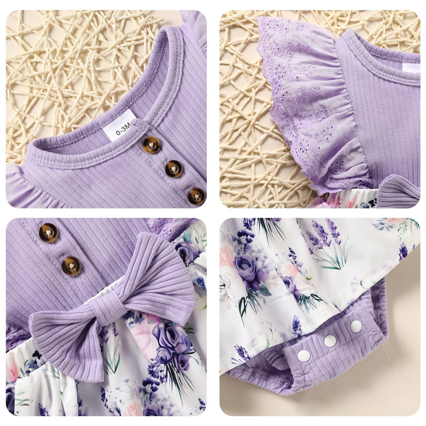 Sinhoon Baby Girl Clothes Newborn Ruffled Sleeveless Romper Floral Dreesy Bodysuit Heaedband 3pcs Baby Girl Summer Clothes