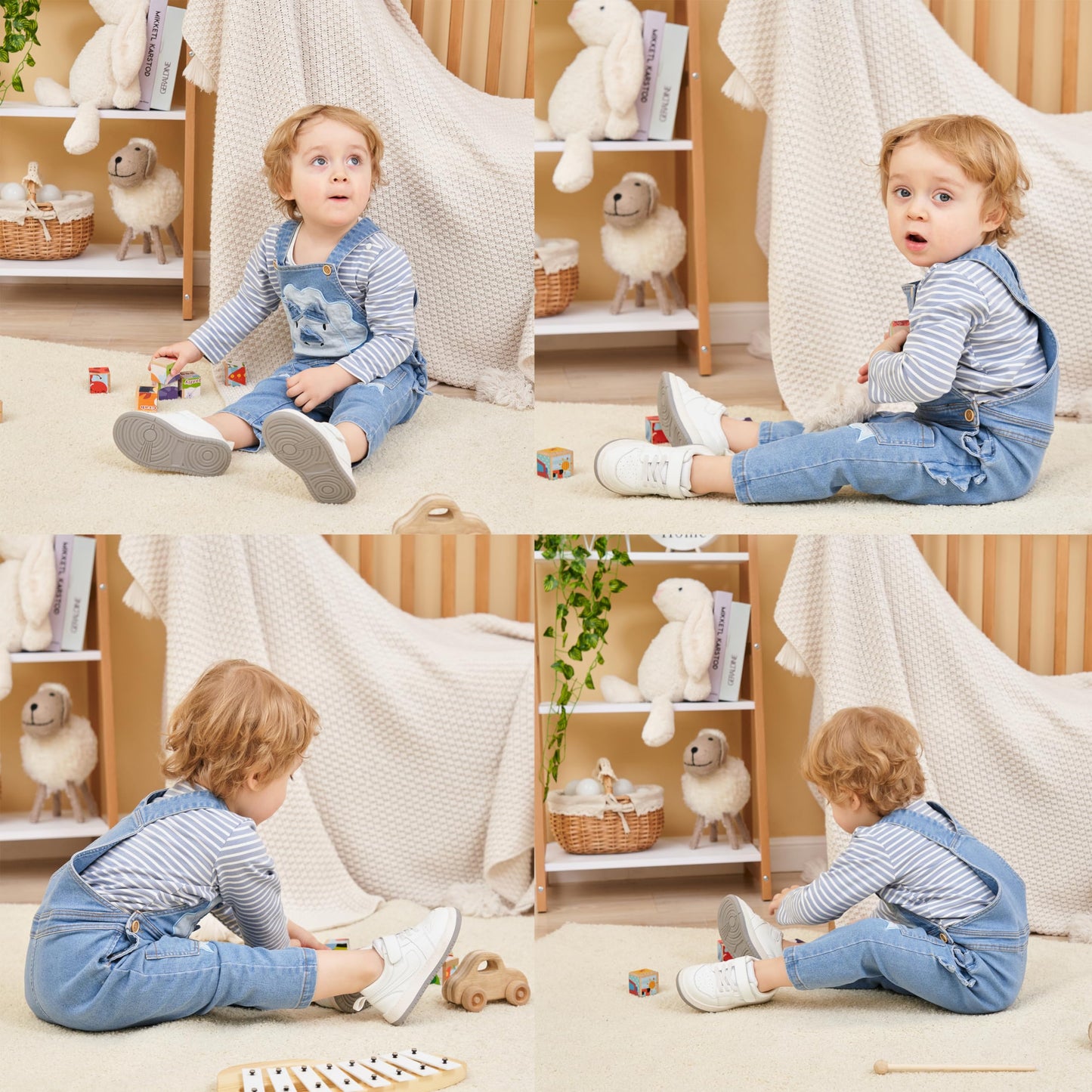 Cute Baby Boy Clothes Suit Toddler Boys' Striped long Sleeve T-Shirt+Denim Overalls Jumpsuit Pants Outfits Sets