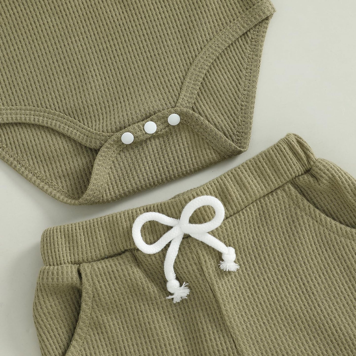 MERSARIPHY Newborn Baby Boy Summer Clothes Mama's Boy Little Dude Short Sleeve Romper Shorts Set Infant Waffle Knit Outfit