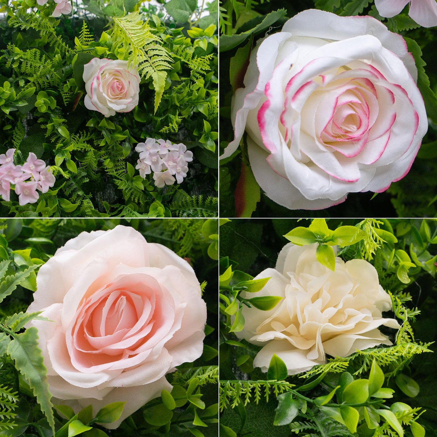 Artificial Luxury‌ Flower Wall Panels, Gorgeous 3D Silk Floral Backdrop for Wedding, Baby Show, Party and Home Decor, Quick Assembly/Storage, Eco ＆ Pet Friendly, 2 pcs, Each Panel 2*8 ft.