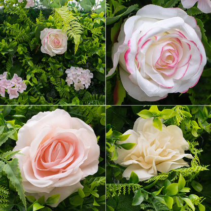 Artificial Luxury‌ Flower Wall Panels, Gorgeous 3D Silk Floral Backdrop for Wedding, Baby Show, Party and Home Decor, Quick Assembly/Storage, Eco ＆ Pet Friendly, 2 pcs, Each Panel 2*8 ft.