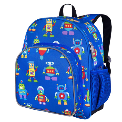 Wildkin 12-inch Kids Backpack – Padded, Adjustable, Ideal for Daycare & Travel - Trains, Planes, and Trucks