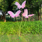 3Pcs Giant Silk Butterfly Decorations, Large Butterflys Decoration with Standing Base, for Wedding Ceremony Birthday Party Baby Shower Church Backdrop Decoration Home Decor (Pink)