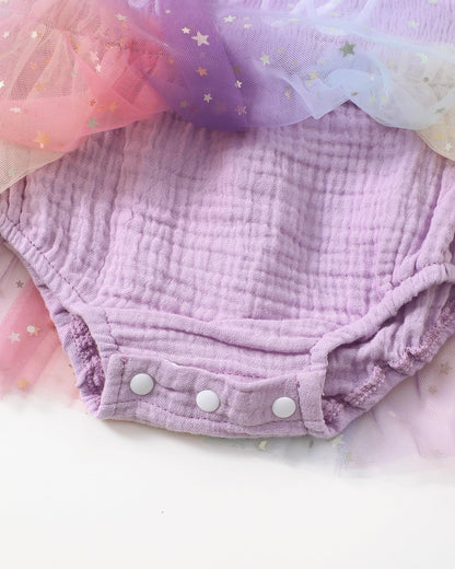 Renotemy Baby Girl Tulle Dress Sleeveless Romper Smocked Halter 1st Birthday Clothes Cake Smash Outfits with Flower Headband