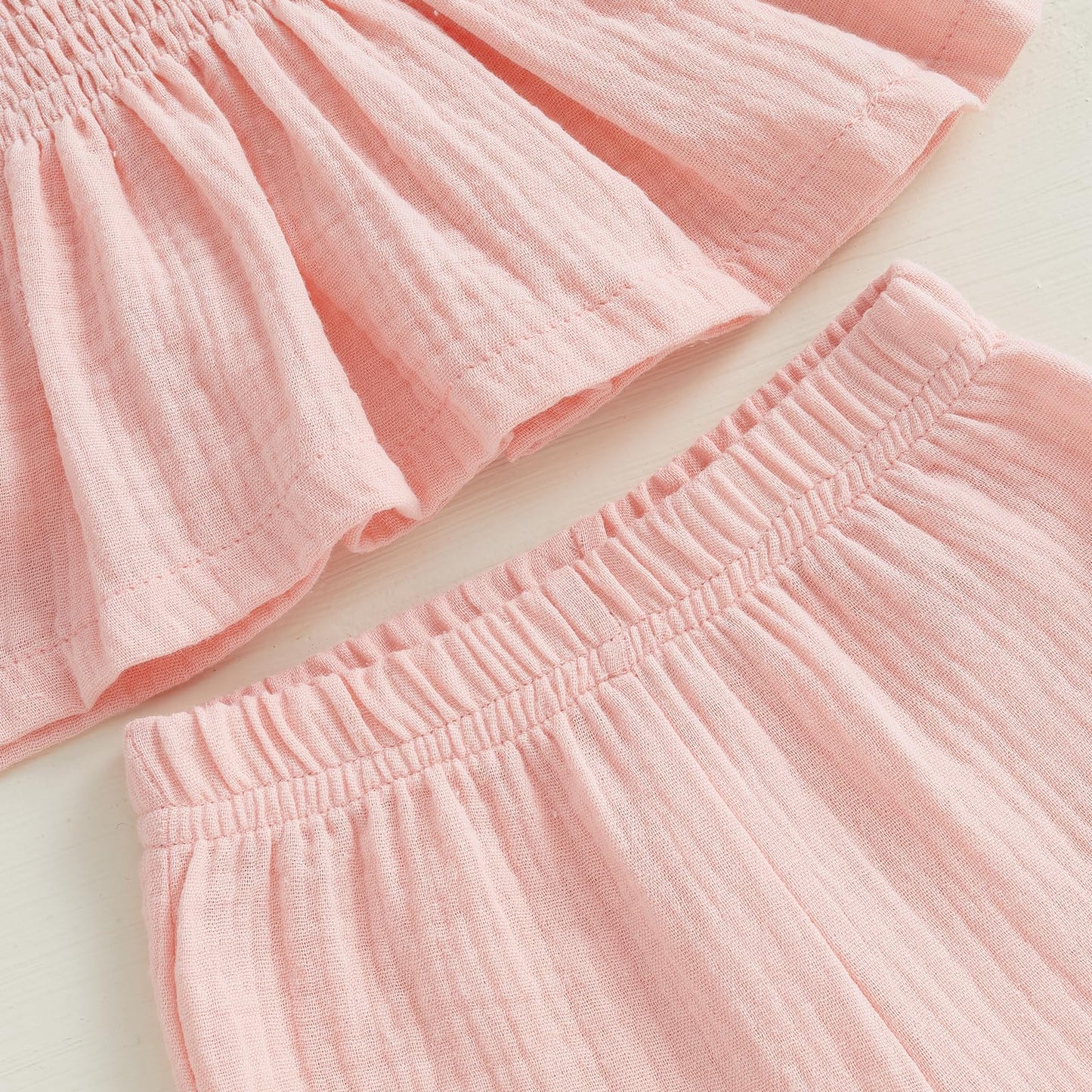 VISGOGO Infant Baby Toddler Girls Clothes Solid Color Sleeveless Camisole Linen Pants Set Baby Summer Outfits