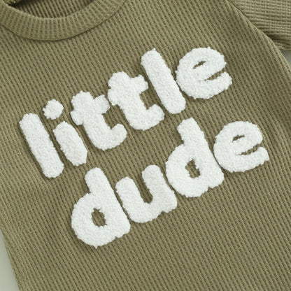 Kupretty Toddler Baby Boy Summer Clothes Embroiderey Waffle Knit Short Sleeve T-Shirt Tees + Casual Shorts Cute Clothing Set