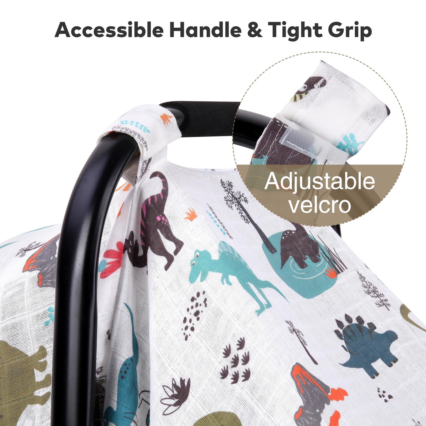 Rquite Car Seat Cover, Muslin Cotton Infant Car Seat Canopy, Breathable Baby Carrier Cover, Summer Stroller Sun Shade, Flower