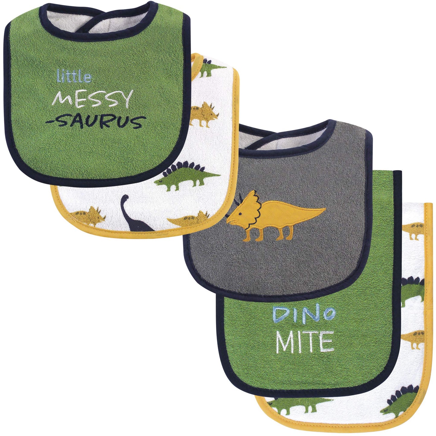 Hudson Baby Unisex Baby Cotton Terry Bib and Burp Cloth Set, Dinner Date, One Size