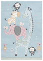 SAFAVIEH Carousel Kids Collection Accent Rug - 4' x 6', Ivory, Animal Design, Non-Shedding & Easy Care, Ideal for High Traffic Areas for Boys & Girls in Playroom, Nursery, Bedroom (CRK120A)