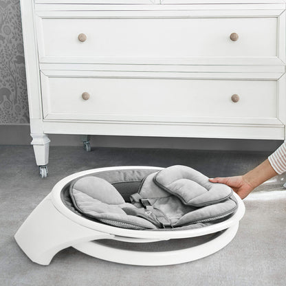 Munchkin Baby Swing, Portable and Lightweight, Bluetooth Enabled Electric Infant Rocker with Natural Sway in 5 Ranges of Motion, Newborn Nursery Essentials, White/Grey