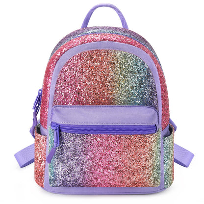 mibasies Mini Backpack for Girls Kids Rainbow Purse Dance Bag for Girls Gifts age 2 3 4 5 6 7 8 yrs