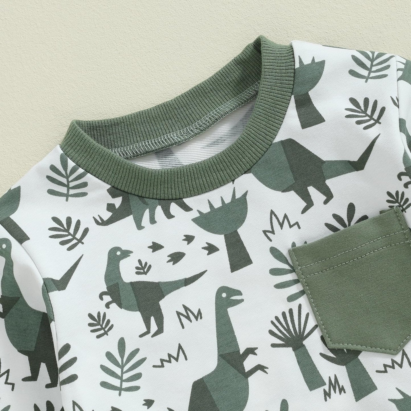 MA&BABY Toddler Boys Clothes Dinosaur Print 6 12 18 24 Months 3T 4T Outfits Long Sleeve Pullover Jogger Pant 2PC Sets