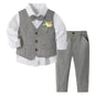 Volunboy Baby Boys Formal Wedding Ring Bearer Outfits Toddler Gentleman Bowtie Vest Guest Suits Dress Shirt Pants Set