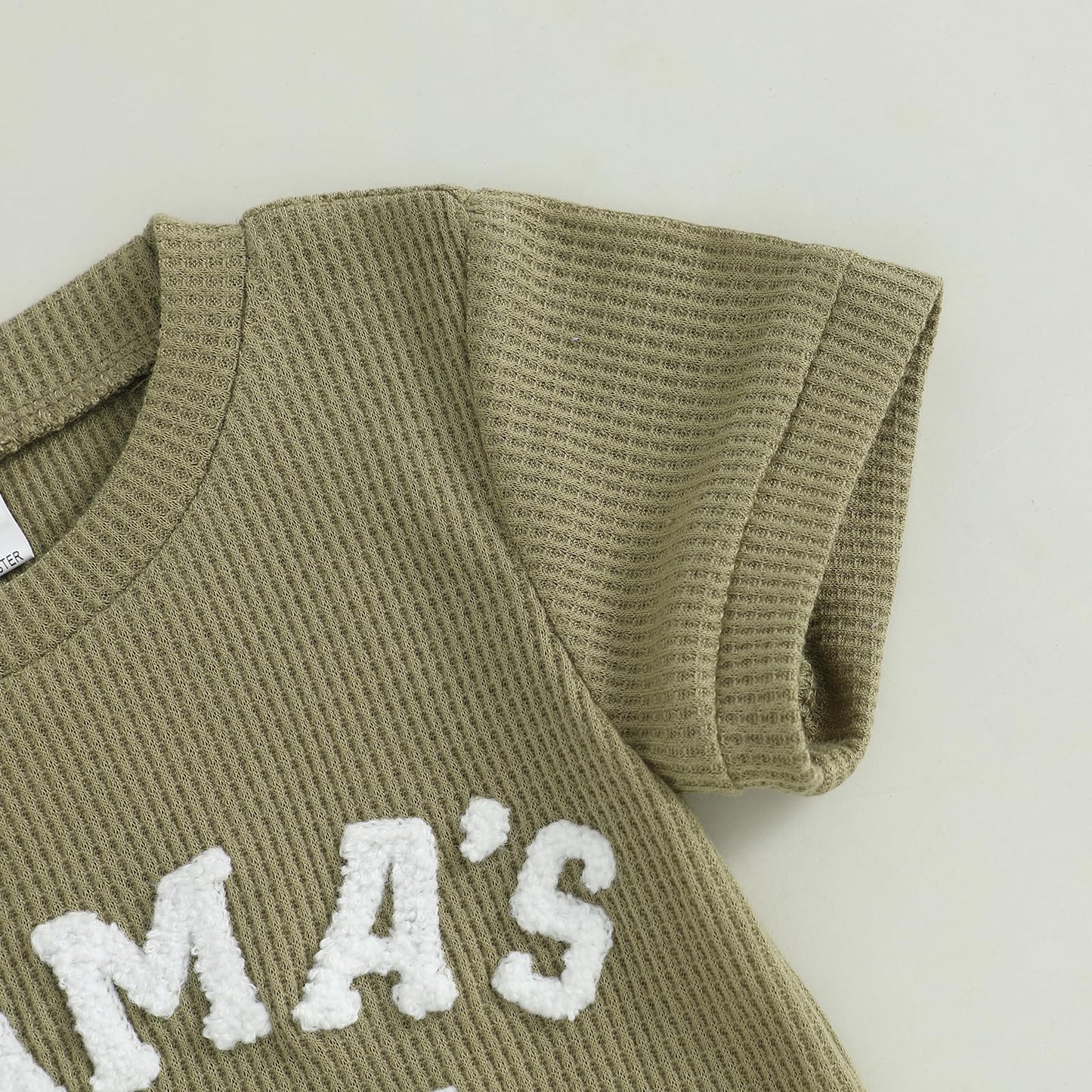 MERSARIPHY Newborn Baby Boy Summer Clothes Mama's Boy Little Dude Short Sleeve Romper Shorts Set Infant Waffle Knit Outfit