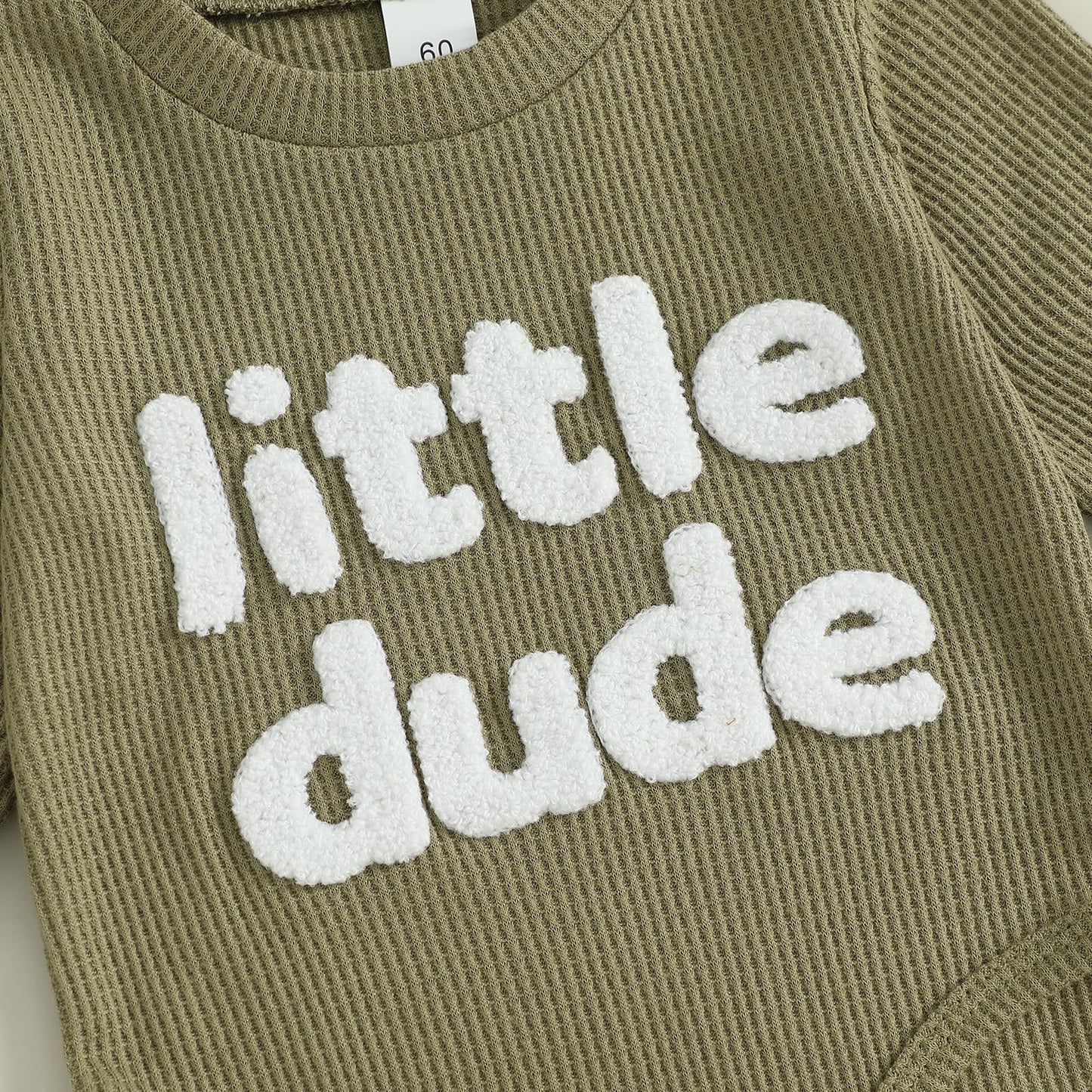 Douhoow Baby Boy Clothes Letters Embroidered Baby Sweatshirt Romper Waffle Pants Set Infant Boy Fall Winter Outfits