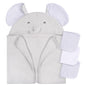 Gerber Baby 4 Piece Animal Character Hooded Towel and Washcloth Set, Brown Lion, One Size