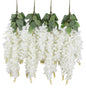 Duovlo Silk Wisteria Flower Artificial 2.13 Feet Hanging Wisteria Vine Fake Flower Bush String Home Party Wedding Decoration,Pack of 4 (Pink)