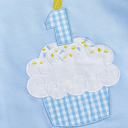 GOOCHEER First Birthday Baby Boy Outfit Fall 1 Cake Embroidery Ruffle Long Sleeve Romper Jumpsuit Cake Smash Clothes
