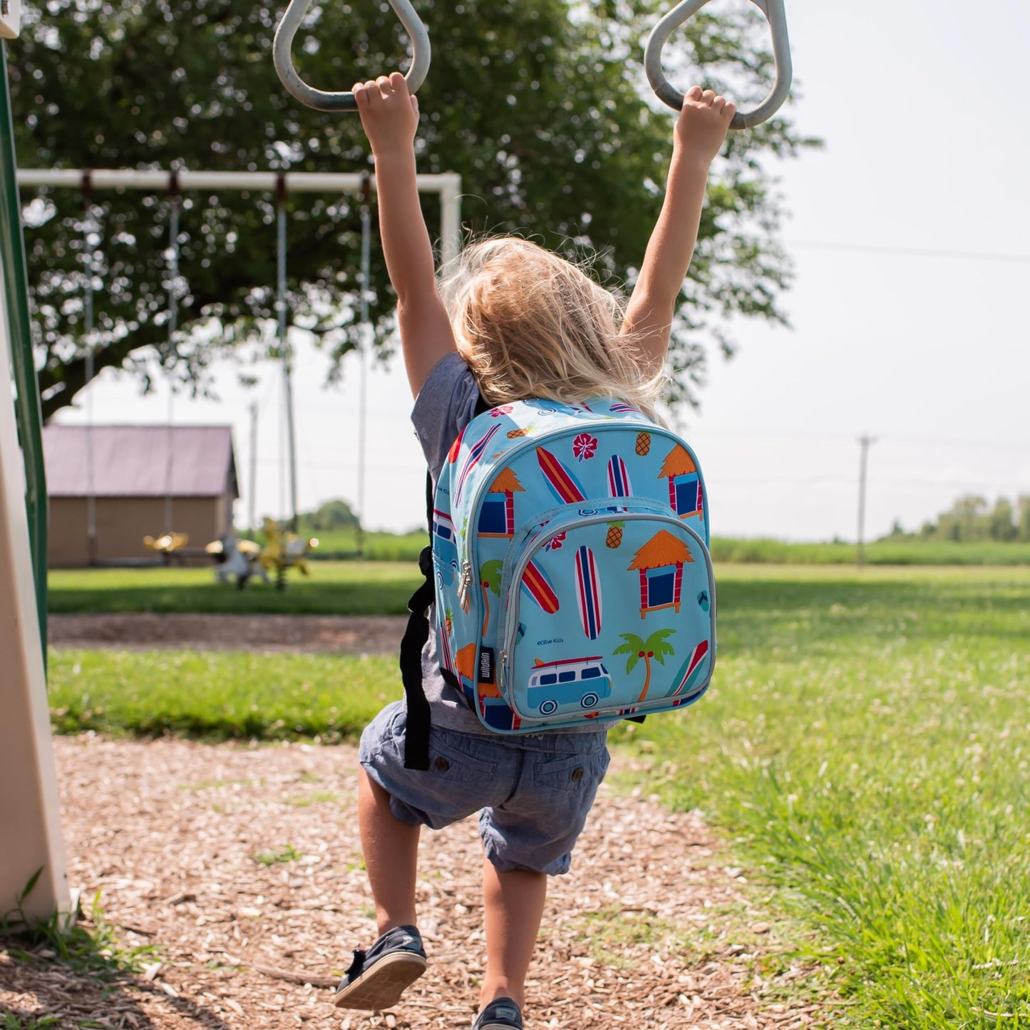 Wildkin 12-inch Kids Backpack – Padded, Adjustable, Ideal for Daycare & Travel - Trains, Planes, and Trucks