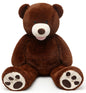 MorisMos Smile Giant Teddy Bear, 51inch Large Stuffed Bears with Big Footprints, Big Stuffed Animals Cuddly Plush Gifts for Girlfriends, Boyfriend, Dark Brown