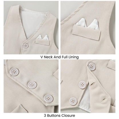 YALLET Baby Boy Clothes Suit 0-24 Months Infant Gentleman Outfits Formal Dress Shirt+Bowtie+Vest+Pants Set Baby Wedding Suits