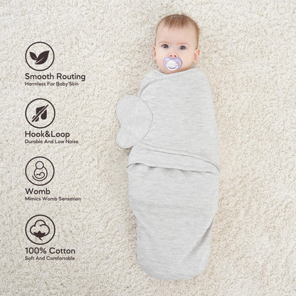 Susurration Swaddles for Newborns, 100% Cotton Baby Swaddle Sleep Sack, with Adjustable Velcro, Breathable and Durable Unisex Swaddle Sleep Sack, 3 Pack