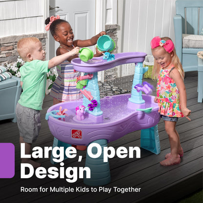 Step2 Rain Showers Splash Pond Toddler Water Table, Kids Water and Sand Activity Sensory Playset, Summer Outdoor Toys, 13 Piece Toy Accessories, For Toddles 1.5+ Years Old
