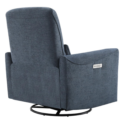 CHITA Power Recliner Chair Swivel Glider, FSC Certified Upholstered Living Room Nursery Reclining Sofa Chair with Lumbar Support, Linen