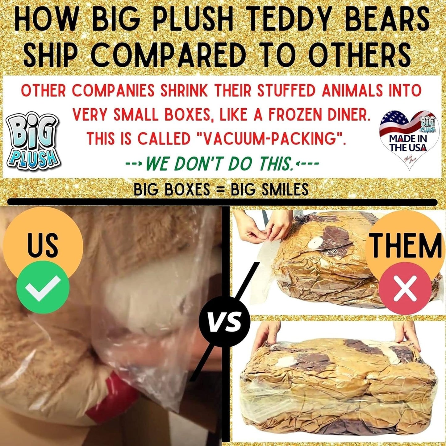 Big Plush 5-Foot Giant Teddy Bear - Soft Plush Toy - Huge Stuffed Animal in Big Box