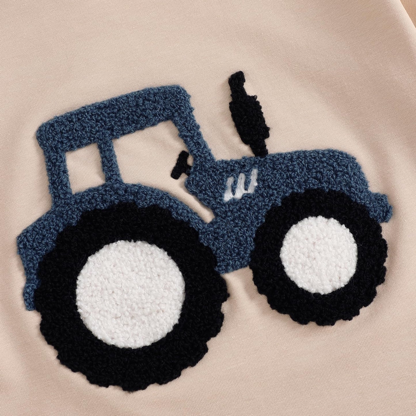 Baby Boy Summer Bubble Romper Tractor Embroidery Short Sleeve Bodysuit Infant Cute Outfit Farm Clothes