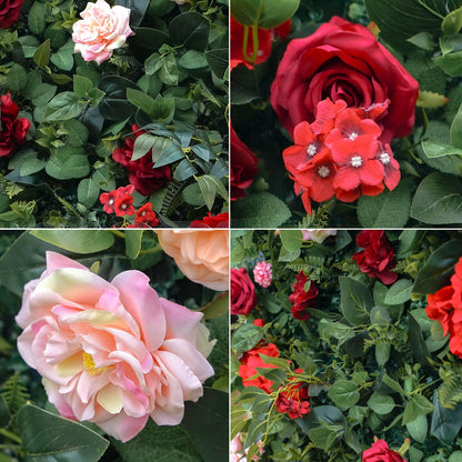 Artificial Luxury‌ Flower Wall Panels, Gorgeous 3D Silk Floral Backdrop for Wedding, Baby Show, Party and Home Decor, Quick Assembly/Storage, Eco ＆ Pet Friendly, 2 pcs, Each Panel 2*8 ft.
