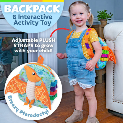 Buckle Toys Blossom Butterfly Toddler Backpack with Buckles and Toddler Learning Activities and Sensory Toys for Toddlers 1-3, Travel Essentials & Road Trip Activities for Fine Motor Skill Development
