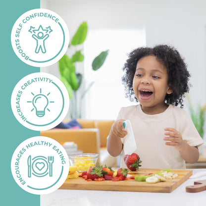 TOVLA JR. Kids' Cutting Set | Montessori Safe Kitchen Knives for Cooking| Kitchen Safety for Toddlers | Boost Confidence and Encourage Picky Eaters
