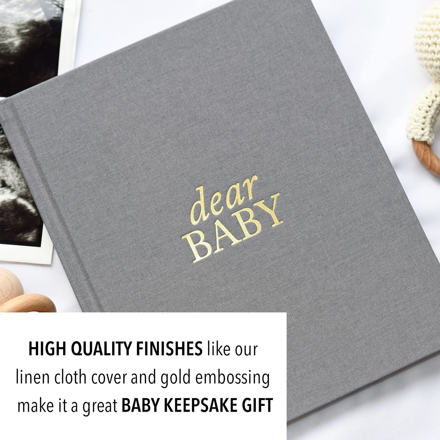 Pregnancy Prayer Journal - Christian Pregnancy Journal For Milestones - Linen-Bound Baby Book Keepsake - Gifts For Expecting Moms (Grey, 110 Pages)