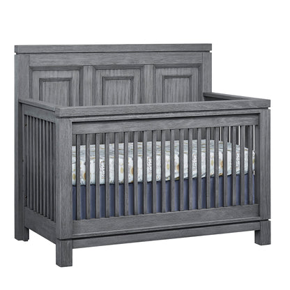Soho Baby Manchester Premium 4-in-1 Convertible Crib, Flat-Top Headboard, Rustic Gray, GreenGuard Gold Certified