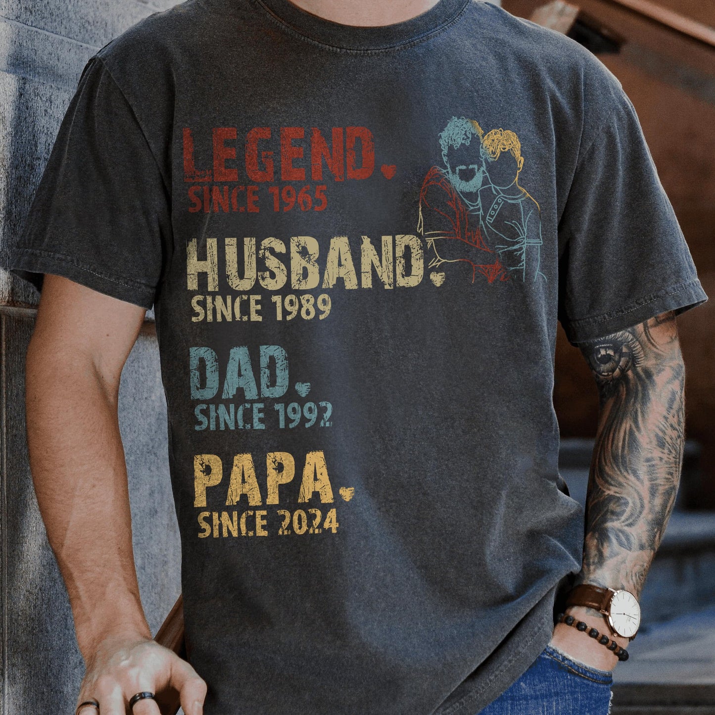 Personalized Fathers Day Shirts for Dad, Grandpa Shirt with Grandkids Names, Gifts for Dad Hunting Fishing
