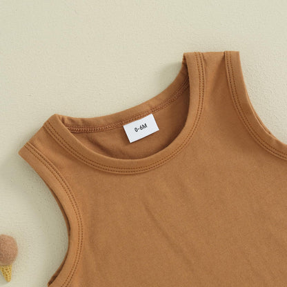 Kupretty Baby Boy Summer Clothes Sleeveless Tank Tops Vest T-Shirt + Casual Shorts Toddler Outfits Set