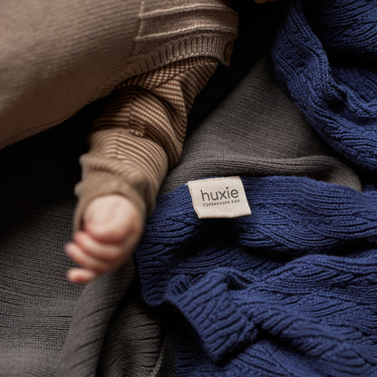 Knitted Organic Cotton Baby Blanket- Swaddle Blanket, 30" x 40" Soft Receiving Blanket for Newborn (Mochachino)