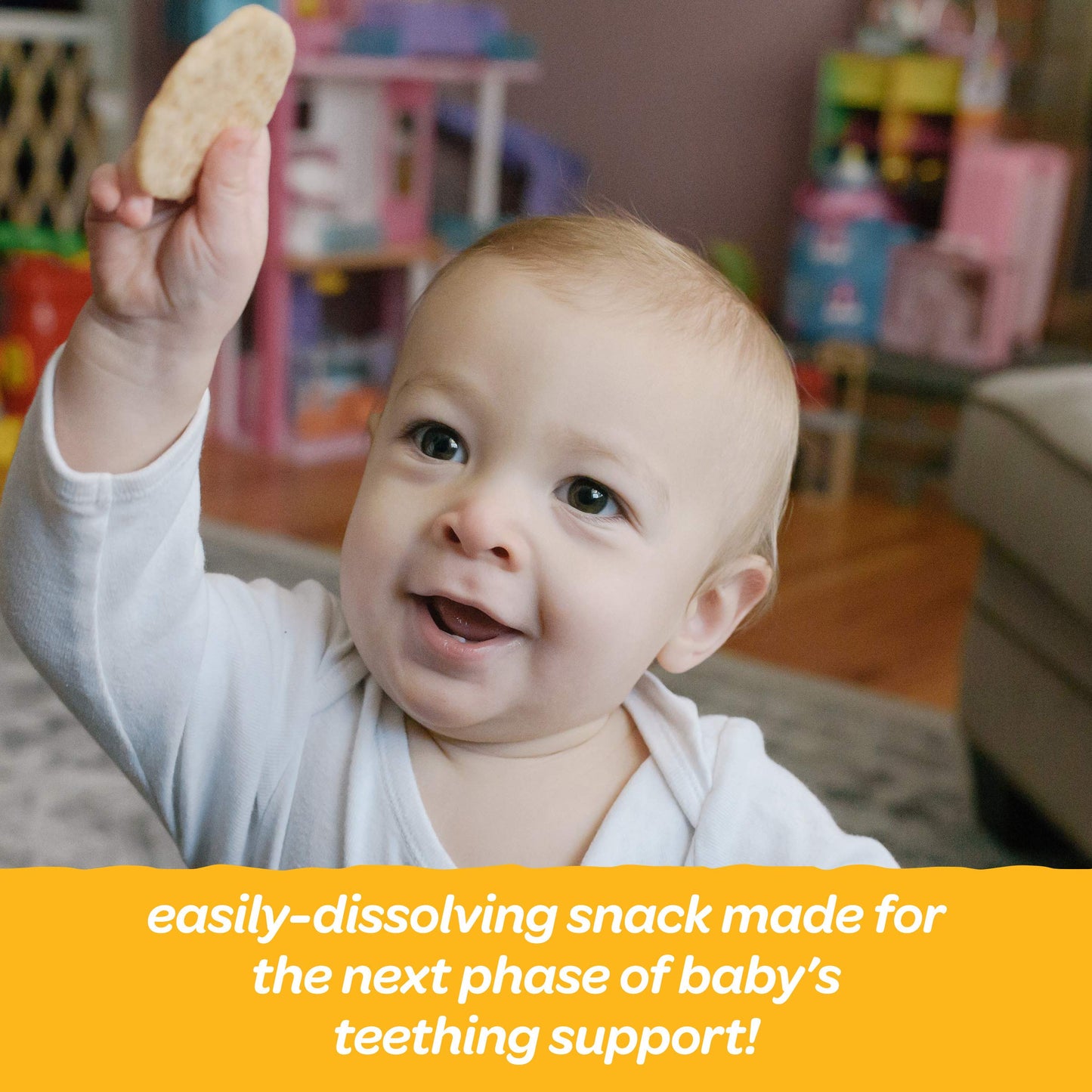 Happy Baby Organics Baby Snacks, Gentle Teething Wafers, Gluten Free & Vegan, Sweet Potato & Banana, 12 Count (Pack of 6)