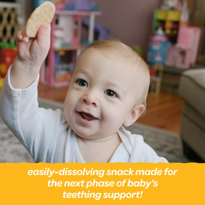 Happy Baby Organics Baby Snacks, Gentle Teething Wafers, Gluten Free & Vegan, Sweet Potato & Banana, 12 Count (Pack of 6)