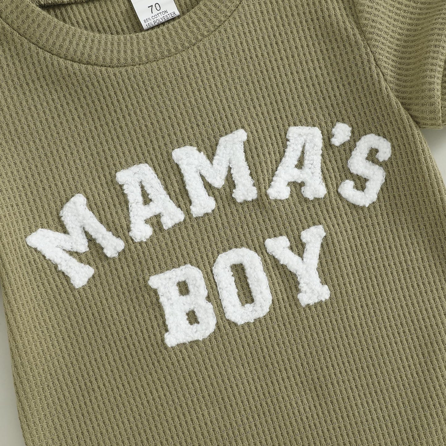 MERSARIPHY Newborn Baby Boy Summer Clothes Mama's Boy Little Dude Short Sleeve Romper Shorts Set Infant Waffle Knit Outfit