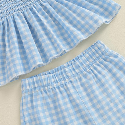 VISGOGO Infant Baby Toddler Girls Clothes Solid Color Sleeveless Camisole Linen Pants Set Baby Summer Outfits
